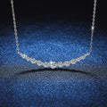 graduated moissanite bar necklace in S925 sterling silver platinum-plated product detail view