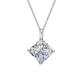 Princess-Cut Moissanite Pendant Necklace in Platinum-Plated S925 Sterling Silver clean white background product image