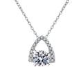 Arch Halo Moissanite Pendant Necklace in Platinum-Plated S925 Sterling Silver clean white background product image