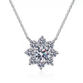 Starburst Moissanite Pendant Necklace in Platinum-Plated S925 Sterling Silver clean white background product image