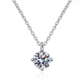 Graduated Moissanite Station Necklace in Platinum-Plated S925 Sterling Silver clean white background product image