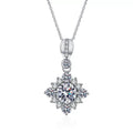 Star Halo Moissanite Pendant Necklace in Platinum-Plated S925 Sterling Silver clean white background product image