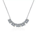Graduated Five-Stone Moissanite Necklace in Platinum-Plated S925 Sterling Silver clean white background product image