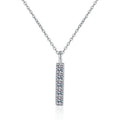 Vertical Bar Moissanite Pendant Necklace in Platinum-Plated S925 Sterling Silver clean white background product image