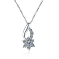 Starburst Moissanite Drop Necklace in Platinum-Plated S925 Sterling Silver clean white background product image