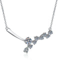 Graduated Moissanite Collar Necklace in Platinum-Plated S925 Sterling Silver on clean white background