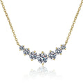 Graduated Moissanite Collar Necklace in Yellow Gold-Plated S925 Sterling Silver on clean white background