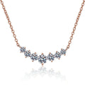 Graduated Moissanite Collar Necklace in Rose Gold-Plated S925 Sterling Silver on clean white background