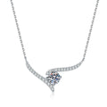 V-Shaped Moissanite Collar Necklace in Platinum-Plated S925 Sterling Silver on clean white background showing the V-shaped collar necklace with a side-set moissanite