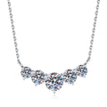 Five-Stone Graduated Moissanite Collar Necklace in Platinum-Plated S925 Sterling Silver on clean white background showing the five-stone graduated collar necklace