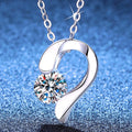 Swirl Moissanite Pendant Necklace in S925 Sterling Silver blue background product view