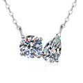 Crown Moissanite Collar Necklace in Platinum-Plated S925 Sterling Silver on clean white background showing the crown-like collar station with clustered moissanite stones