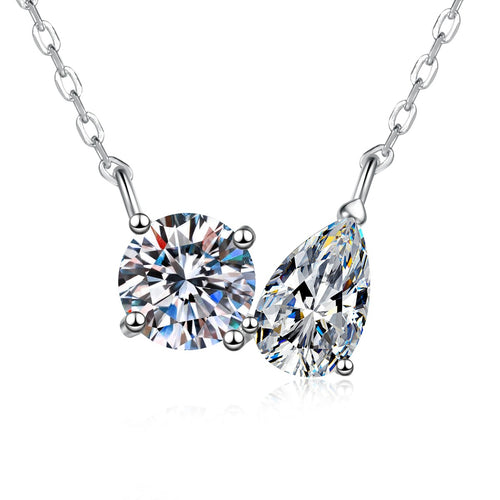 Crown Moissanite Collar Necklace in Platinum-Plated S925 Sterling Silver on clean white background showing the crown-like collar station with clustered moissanite stones