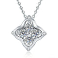 Round Moissanite Pendant Necklace in S925 Sterling Silver on clean white background showing the round moissanite pendant offered in white gold, rose gold, and 18K yellow gold finishes