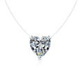 Shape Moissanite Pendant Necklace in White Gold-Plated S925 Sterling Silver on clean white background showing the minimal moissanite pendant offered in multiple stone shapes
