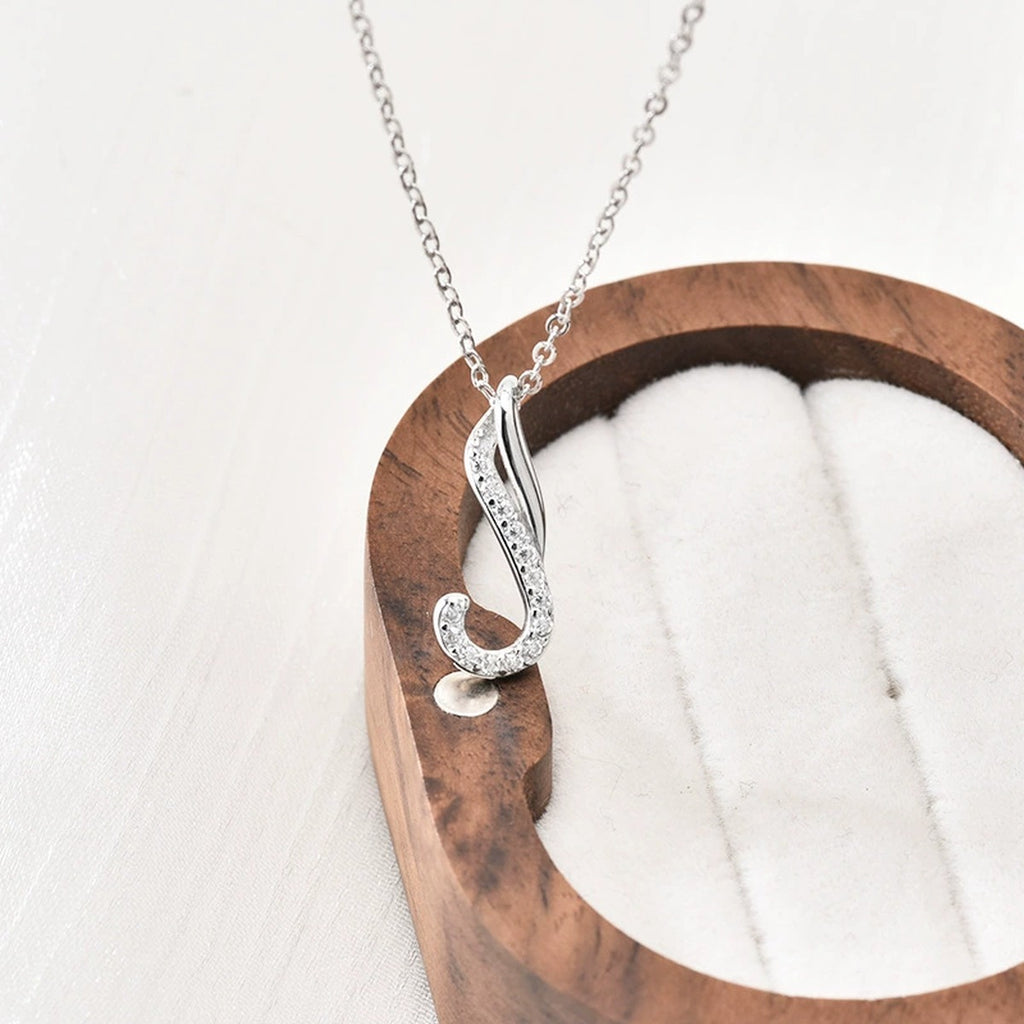 Snake Pave Moissanite Necklace in White Gold-Plated S925 sterling silver angled product detail view