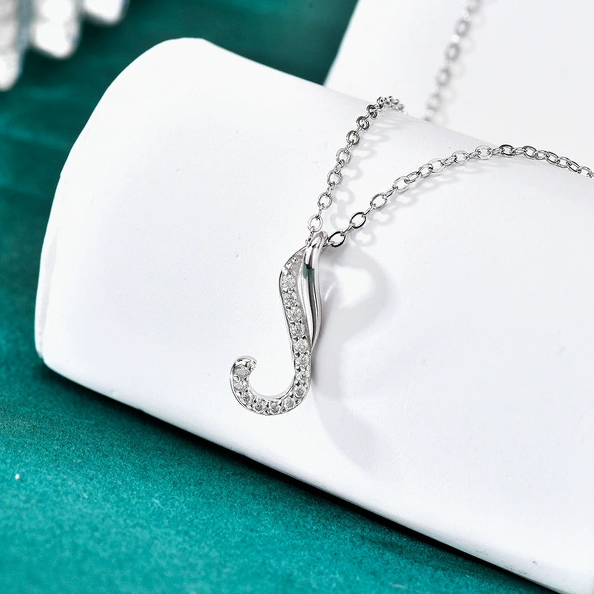 Snake Pave Moissanite Necklace in White Gold-Plated S925 sterling silver additional product styling view