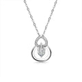 Gourd Heart Cut Moissanite Pendant Necklace with CZ in Gold-Plated S925 sterling silver alternate metal color white background product view showing a double-gourd outline framing a heart-cut moissanite