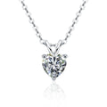 Heart Cut Moissanite Solitaire Necklace in Gold-Plated S925 sterling silver alternate metal color white background product view showing a heart-cut solitaire held in a clean prong setting