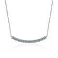 Curved Bar Round Moissanite Necklace in Gold-Plated S925 sterling silver alternate metal color white background product view showing a softly curved bar lined with thirteen round moissanite stones