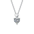 Double Heart Cut Moissanite Necklace in Gold-Plated S925 sterling silver alternate metal color white background product view showing a polished heart link above a heart-cut moissanite solitaire