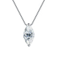 Marquise Cut Moissanite Solitaire Necklace in Gold-Plated S925 sterling silver alternate metal color white background product view showing an elongated marquise solitaire in a minimal setting