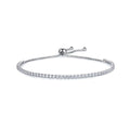 Round Moissanite Bolo Tennis Bracelet in Gold-Plated S925 Sterling Silver product detail view showing the moissanite setting, chain, and polished finish