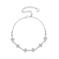 Five-Clover Round Moissanite Charm Bracelet in Gold-Plated S925 sterling silver styled product scene showing stone sparkle and chain detail