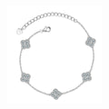 Five-Clover Round Moissanite Bracelet in Gold-Plated S925 sterling silver styled product scene showing stone sparkle and chain detail