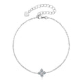Clover Round Moissanite Charm Bracelet in Gold-Plated S925 sterling silver styled product scene showing stone sparkle and chain detail