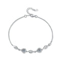 Heart and Butterfly Round Moissanite Bracelet with CZ in Gold-Plated S925 sterling silver styled product scene showing stone sparkle and chain detail