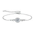 Infinity Halo Round Moissanite Bracelet with CZ in Gold-Plated S925 sterling silver styled product scene showing stone sparkle and chain detail