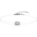 Oval-Cut Moissanite Invisible Chain Bracelet in White Gold-Plated S925 sterling silver white background product photo showing bracelet shape and moissanite setting